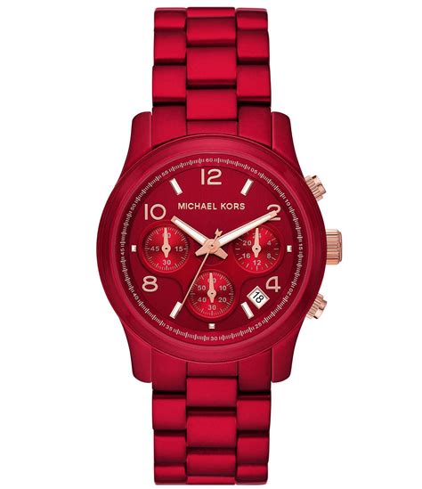 michael kors rot|Michael Kors red coated watch.